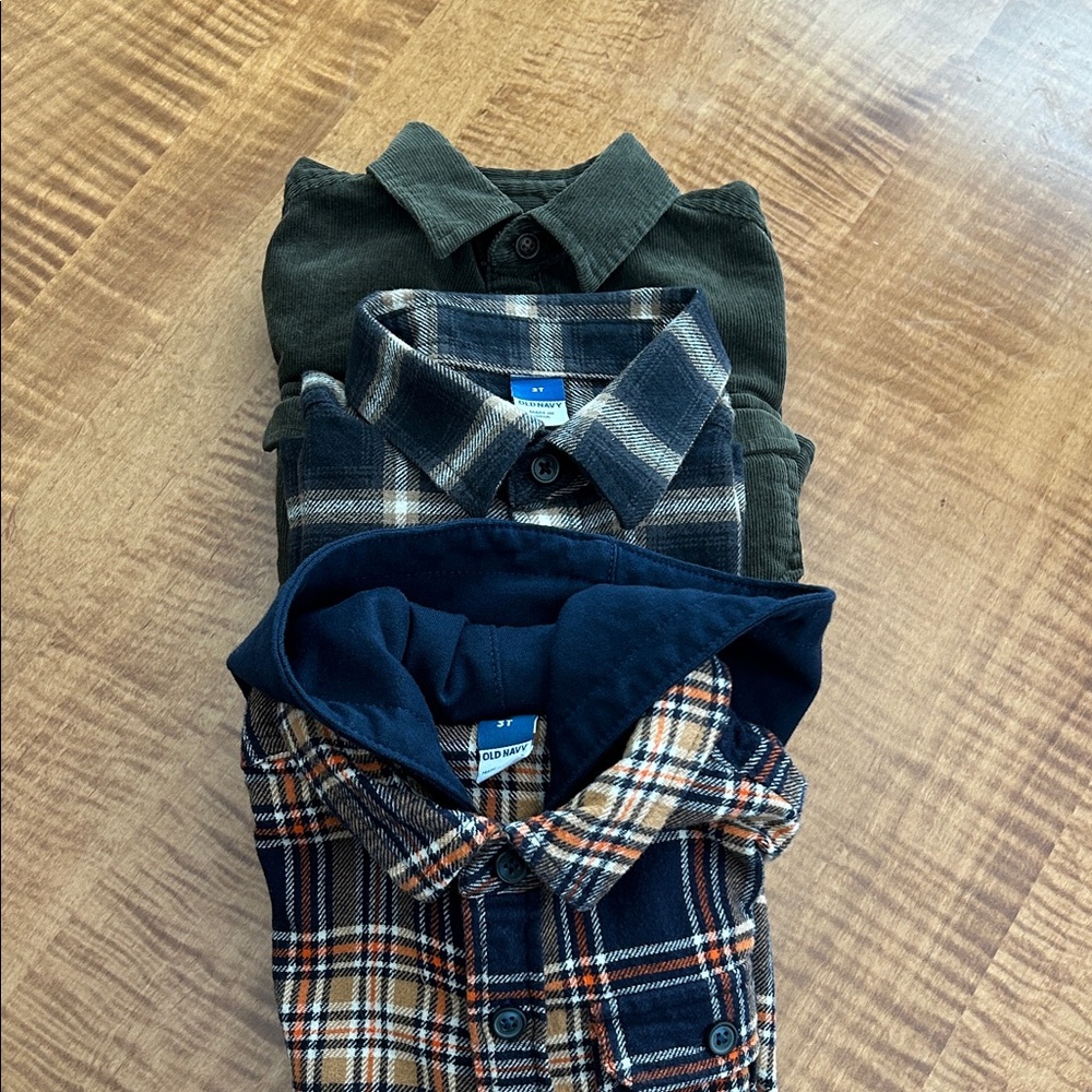 art class Kids Button Down Shirts - Green, Blue, Plaid